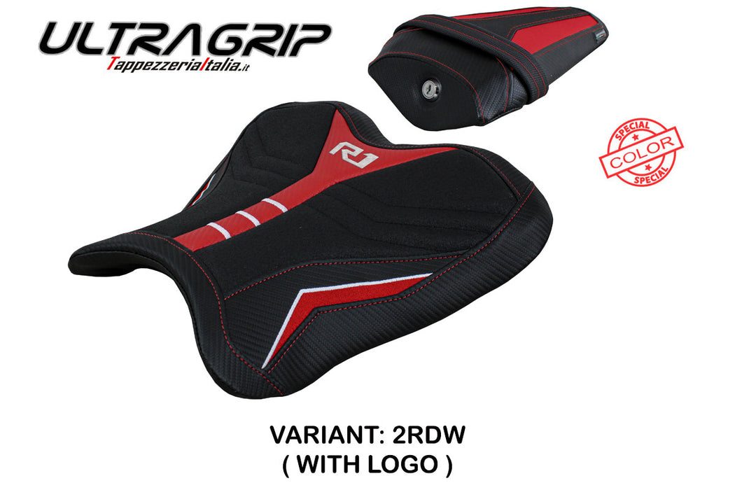 Yamaha YZF R1 2015-2024 Seat Cover Tappezzeria Italia Ultragrip in Red and White SE