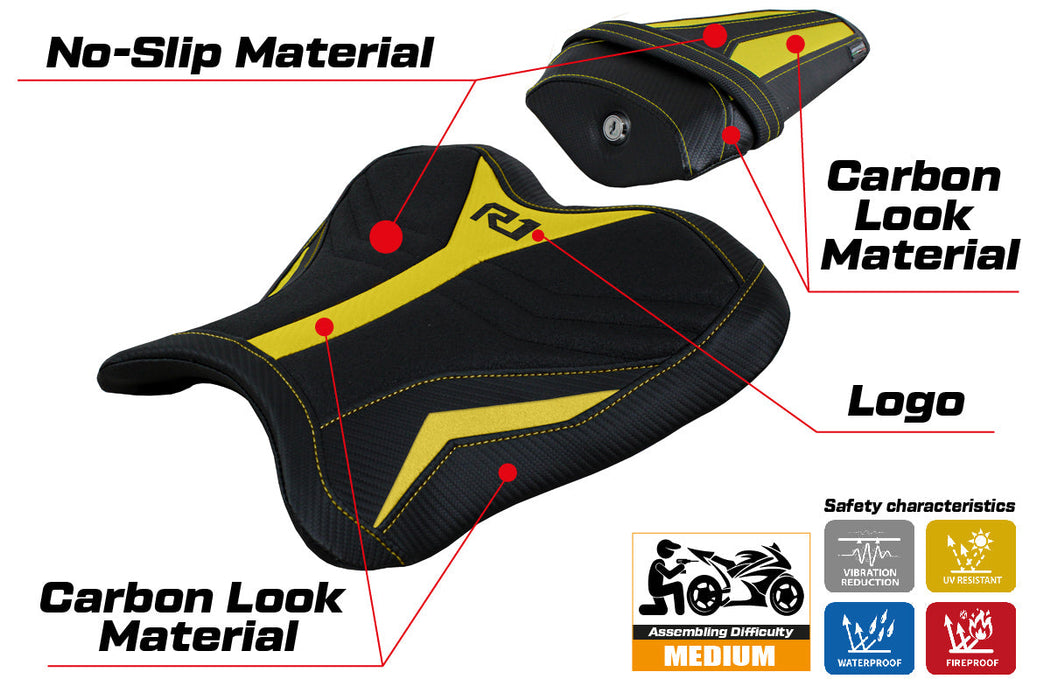 Yamaha YZF R1 2015-2024 Seat Cover Tappezzeria Italia Ultragrip in Yellow