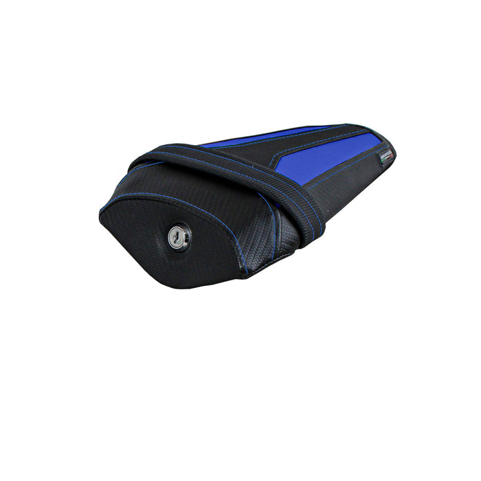 Yamaha YZF R1M 2015-2024 Rear Seat Cover Tappezzeria Italia Ultragrip in Blue and Black