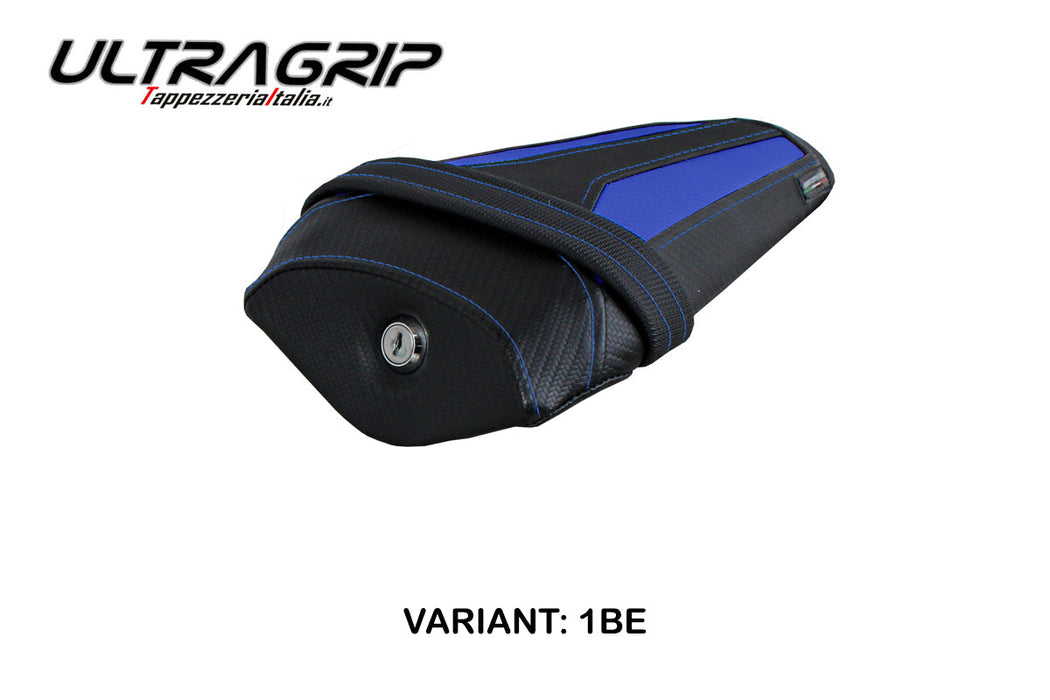 Yamaha YZF R1M 2015-2024 Rear Seat Cover Tappezzeria Italia Ultragrip in Blue and Black