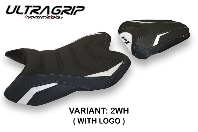 Yamaha YZF R1 2007-2008 Seat Cover Tappezzeria Italia Ultragrip in White and Black