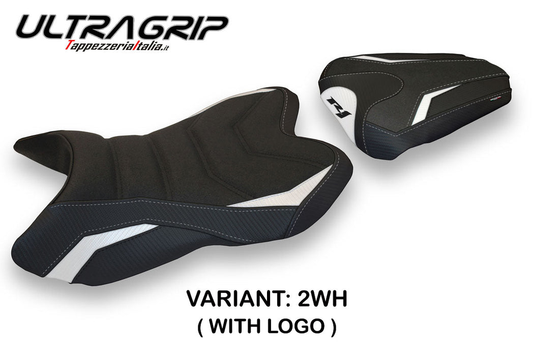 Yamaha YZF R1 2007-2008 Seat Cover Tappezzeria Italia Ultragrip in White and Black