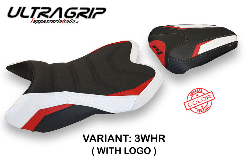 Yamaha YZF R1 2007-2008 Seat Cover Tappezzeria Italia Ultragrip in White, Red and Black SE