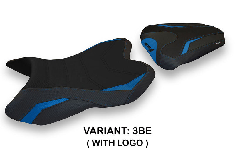 Yamaha YZF R1 2007-2008 Seat Cover Tappezzeria Italia iin Blue and Black