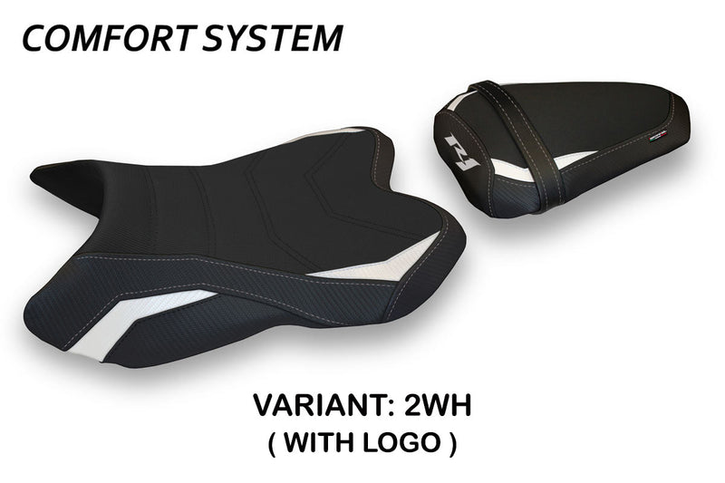 Yamaha YZF R1 2007-2008 Seat Cover Tappezzeria Italia Comfort in White and Black