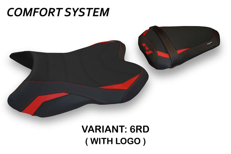 Yamaha YZF R1 2007-2008 Seat Cover Tappezzeria Italia Comfort in Red and Black