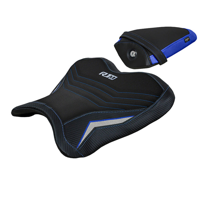 Yamaha YZF R1M 2015-2024 Seat Cover Tappezzeria Italia Comfort in Blue and Silver