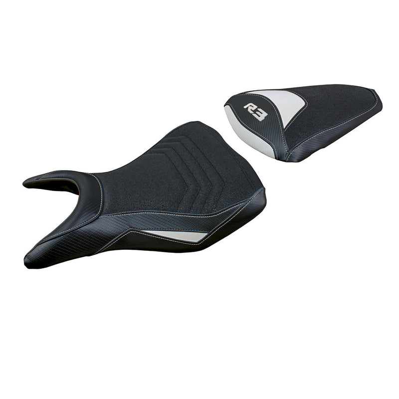 Yamaha YZF R3 2015-2024 Seat Cover Tappezzeria Italia Ultragrip in White