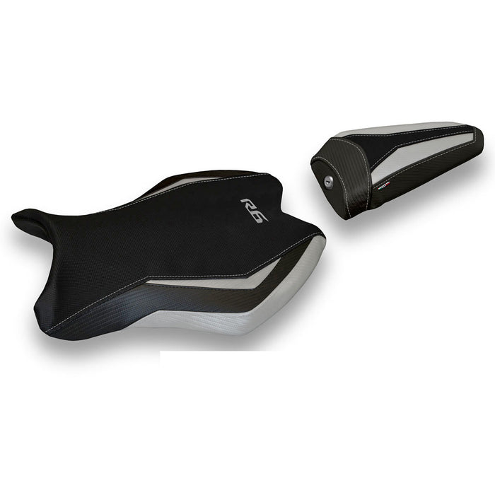 Yamaha YZF R6 2017-2024 Seat Cover Tappezzeria Italia in Silver and Black