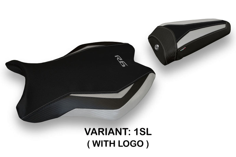 Yamaha YZF R6 2017-2024 Seat Cover Tappezzeria Italia in Silver and Black