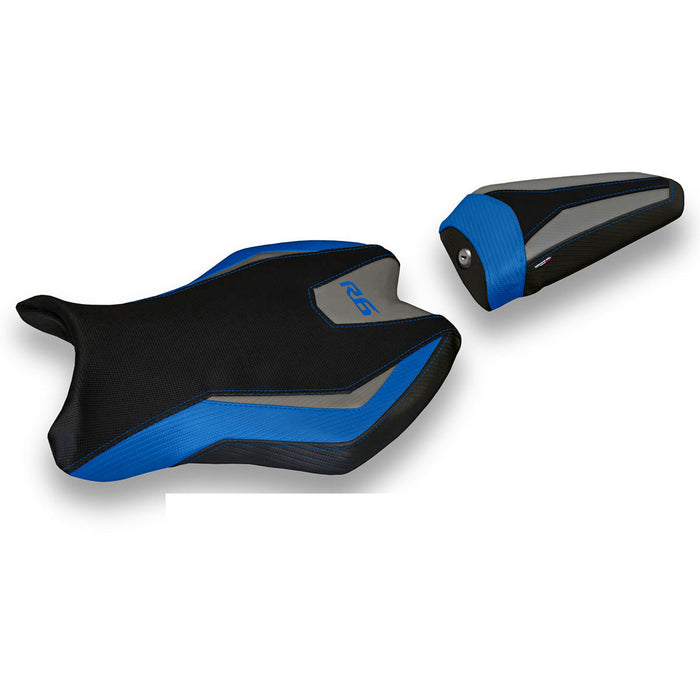 Yamaha YZF R6 2017-2024 Seat Cover Tappezzeria Italia in Blue and Grey SE