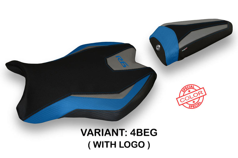 Yamaha YZF R6 2017-2024 Seat Cover Tappezzeria Italia in Blue and Grey SE