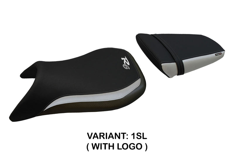 Yamaha YZF R6 1999-2002 Seat Cover Tappezzeria Italia in Silver and Black
