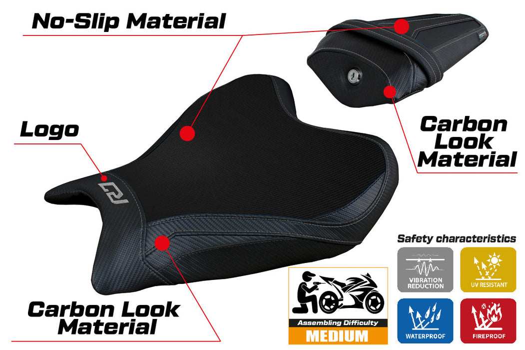 Yamaha YZF R7 2021-2024 Seat Cover Tappezzeria Italia in Black