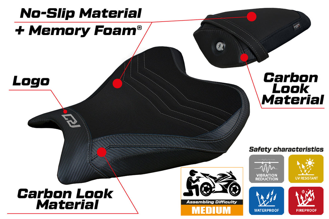 Yamaha YZF R7 2021-2024 Seat Cover Tappezzeria Italia Comfort in Black