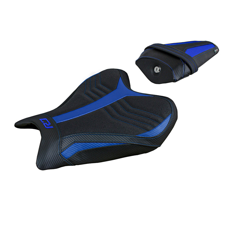 Yamaha YZF R7 2021-2024 Seat Cover Tappezzeria Italia Ultragrip in Blue and Black
