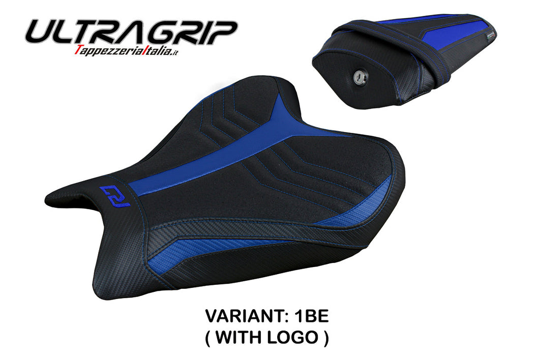 Yamaha YZF R7 2021-2024 Seat Cover Tappezzeria Italia Ultragrip in Blue and Black