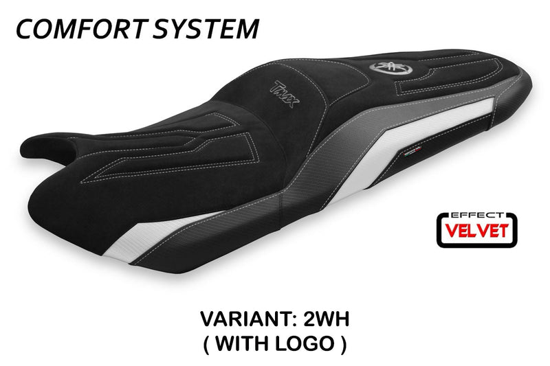 Yamaha T-Max 530 560 2017-2021 Seat Cover Tappezzeria Italia Comfort in Velvet White