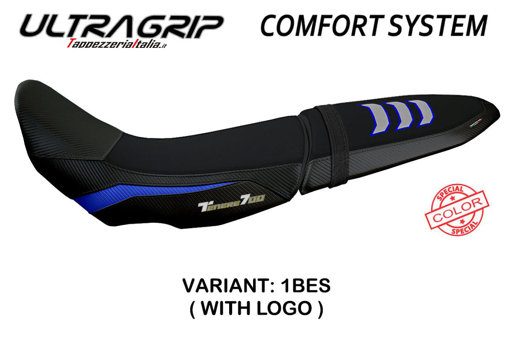 Yamaha Tenere 700 2019-2024 Seat Cover Tappezzeria Italia Comfort in U-Grip Blue and Silver FR