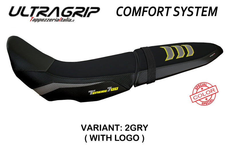 Yamaha Tenere 700 2019-2024 Seat Cover Tappezzeria Italia Comfort in U-grip Grey and Yellow FR