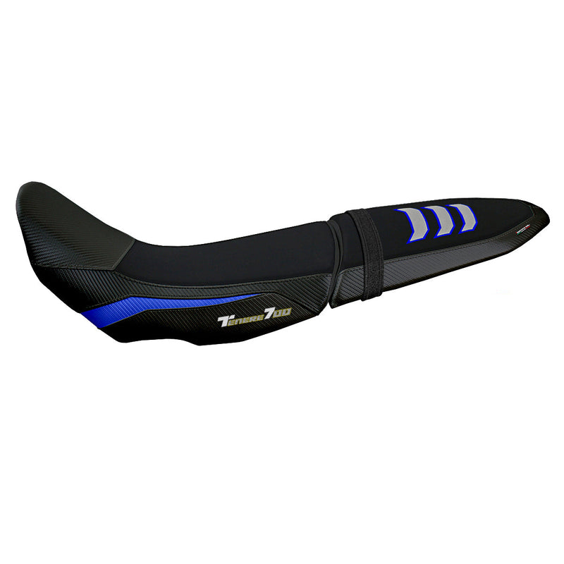 Yamaha Tenere 700 2019-2024 Seat Cover Tappezzeria Italia Ultragrip in Blue and Silver FR