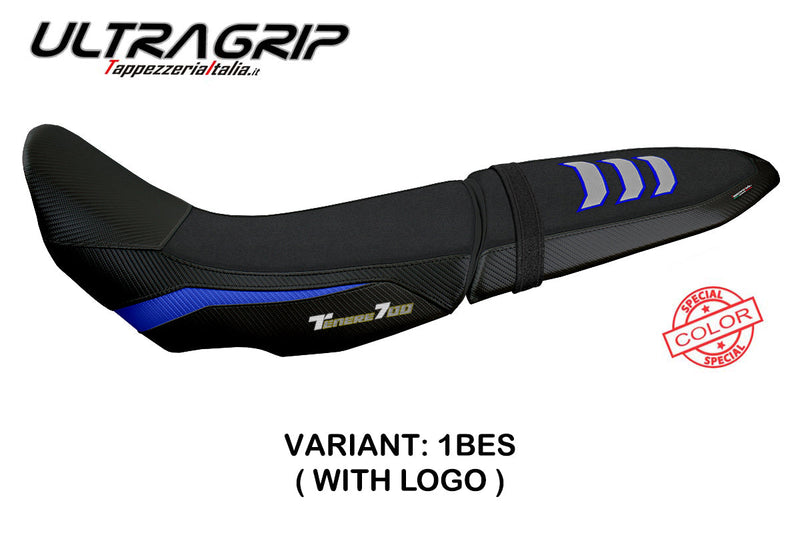 Yamaha Tenere 700 2019-2024 Seat Cover Tappezzeria Italia Ultragrip in Blue and Silver FR