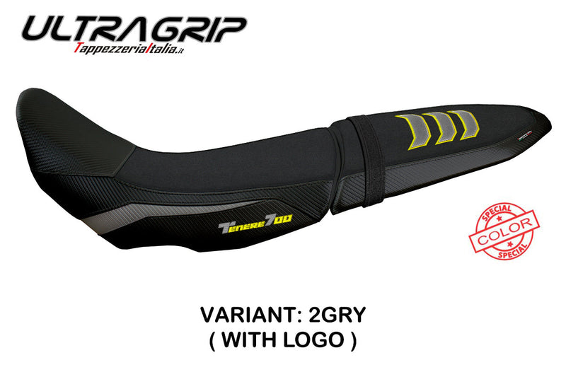 Yamaha Tenere 700 2019-2024 Seat Cover Tappezzeria Italia Ultragrip in Grey and Yellow FR