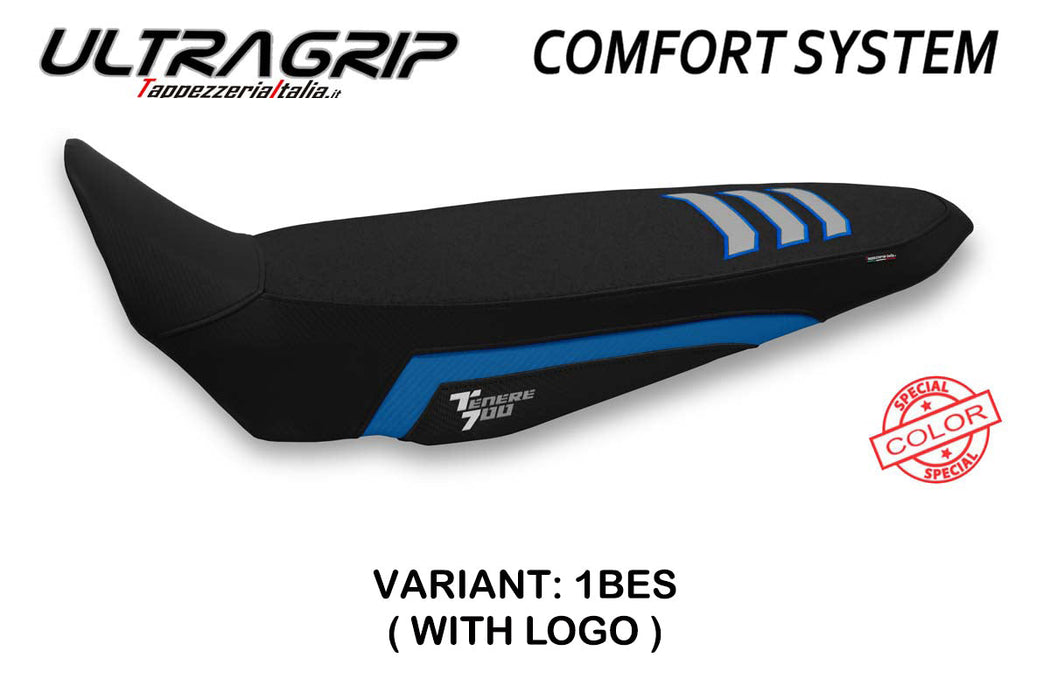 Yamaha Tenere 700 2019-2024 Seat Cover Tappezzeria Italia Comfort Ultragrip in Blue and Silver