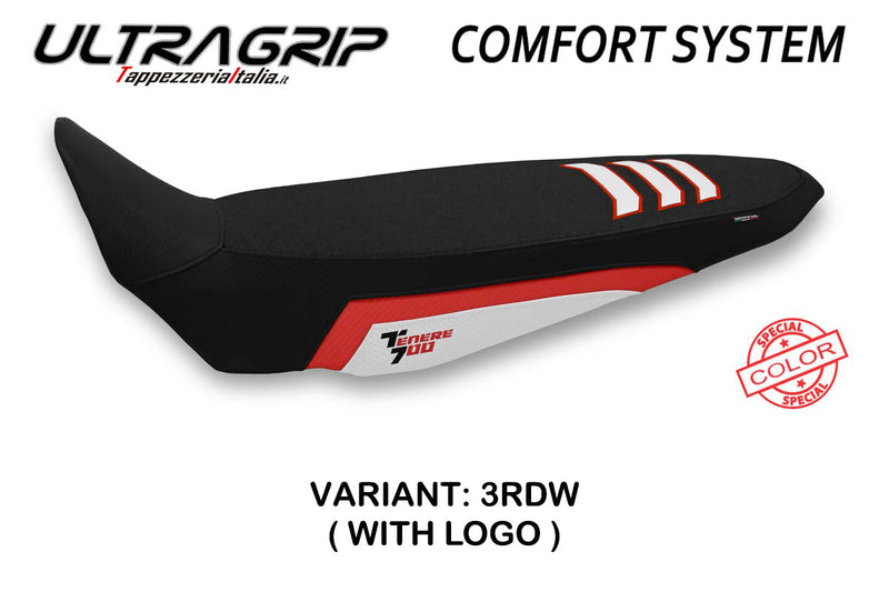 Yamaha Tenere 700 2019-2024 Seat Cover Tappezzeria Italia Comfort Ultragrip in Red and White