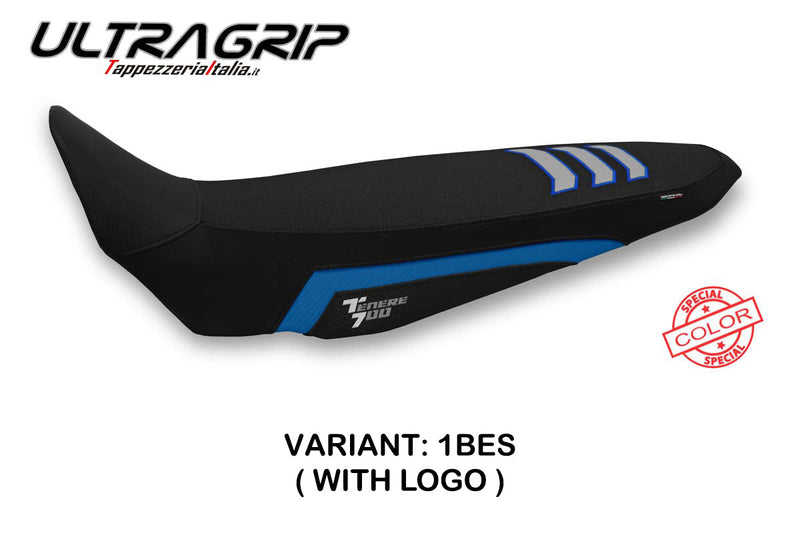 Yamaha Tenere 700 2019-2024 Seat Cover Tappezzeria Italia Ultragrip in Blue and Silver SE
