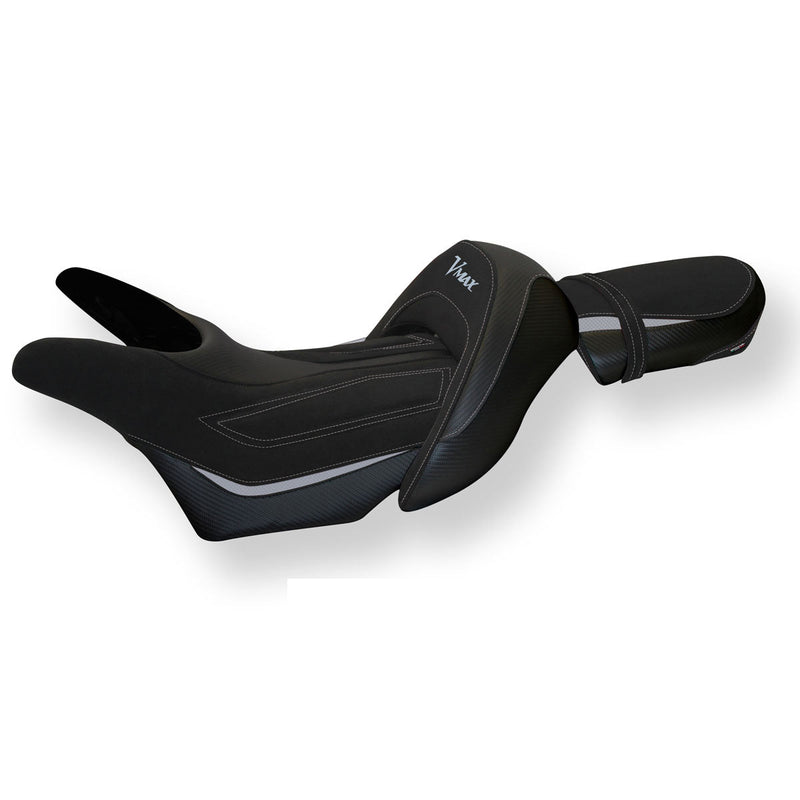 Yamaha V-Max 1700 2008-2017 Seat Cover Tappezzeria Italia in Velvet Silver and Black