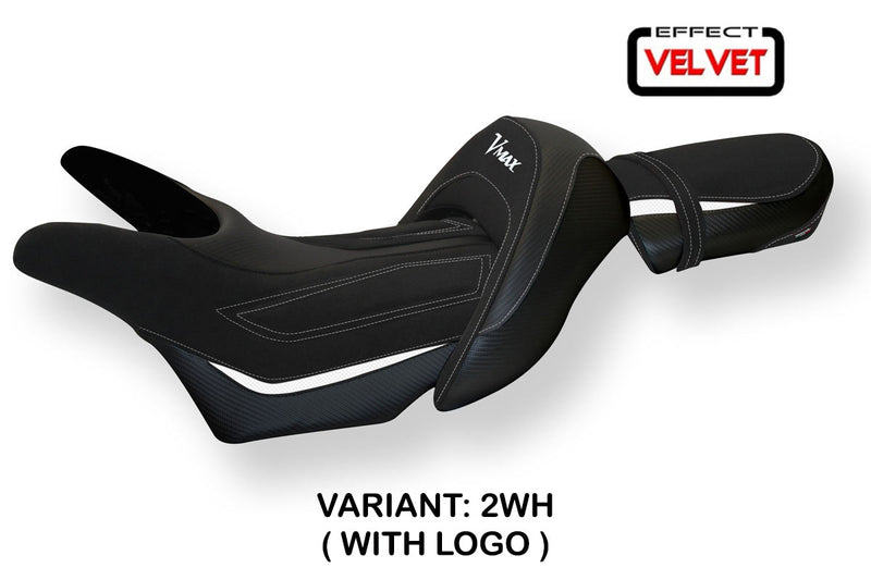 Yamaha V-Max 1700 2008-2017 Seat Cover Tappezzeria Italia in Velvet White and Black