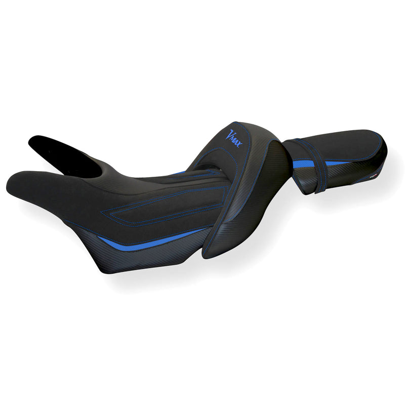 Yamaha V-Max 1700 2008-2017 Seat Cover Tappezzeria Italia in Velvet Blue and Black