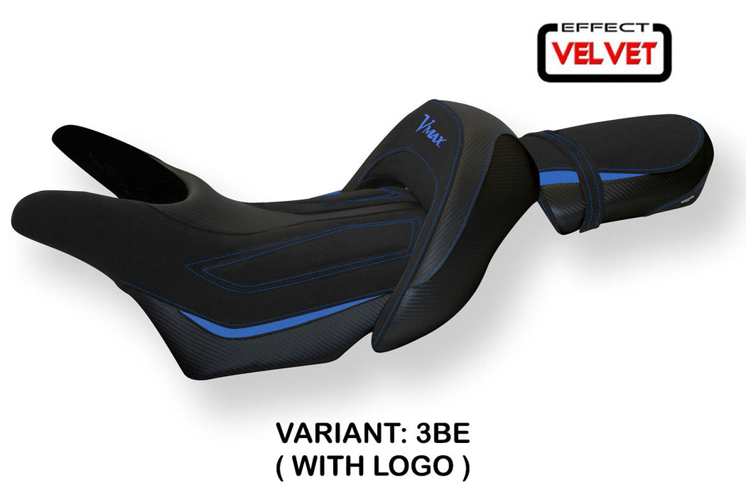 Yamaha V-Max 1700 2008-2017 Seat Cover Tappezzeria Italia in Velvet Blue and Black