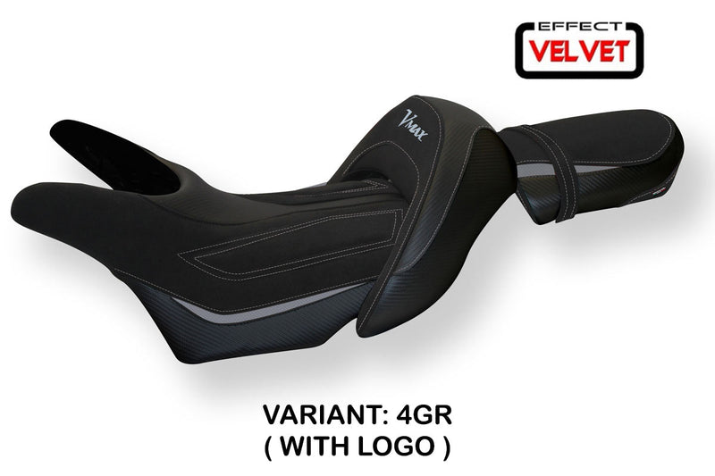 Yamaha V-Max 1700 2008-2017 Seat Cover Tappezzeria Italia in Velvet Grey and Black