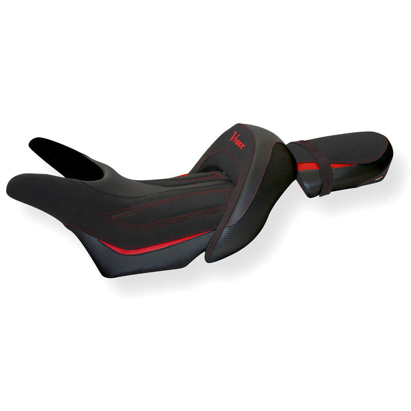Yamaha V-Max 1700 2008-2017 Seat Cover Tappezzeria Italia in Velvet Red and Black