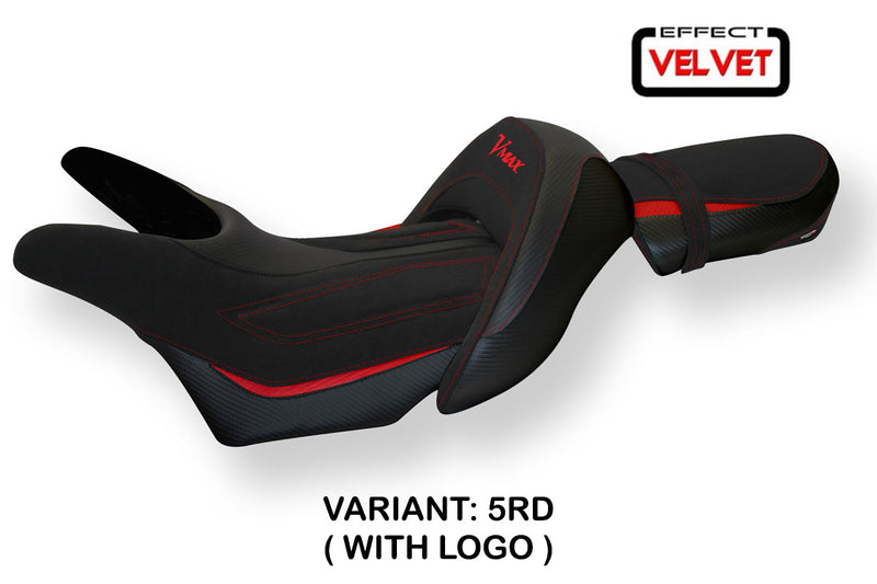 Yamaha V-Max 1700 2008-2017 Seat Cover Tappezzeria Italia in Velvet Red and Black