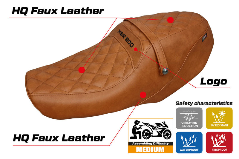 Yamaha XSR 900 2022-2024 Seat Cover Tappezzeria Italia in Vintage Brown