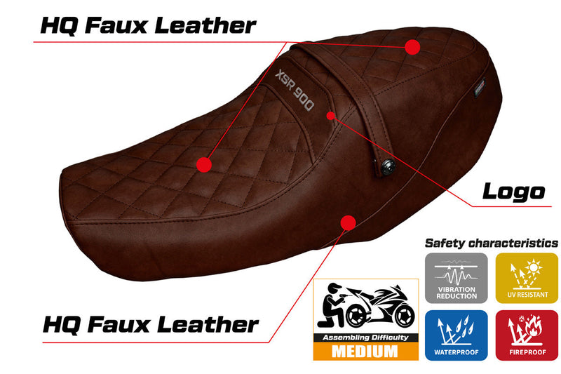 Yamaha XSR 900 2022-2024 Seat Cover Tappezzeria Italia in Vintage Dark Brown