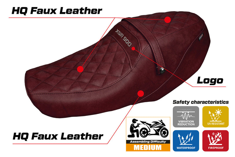 Yamaha XSR 900 2022-2024 Seat Cover Tappezzeria Italia in Vintage Bordeaux