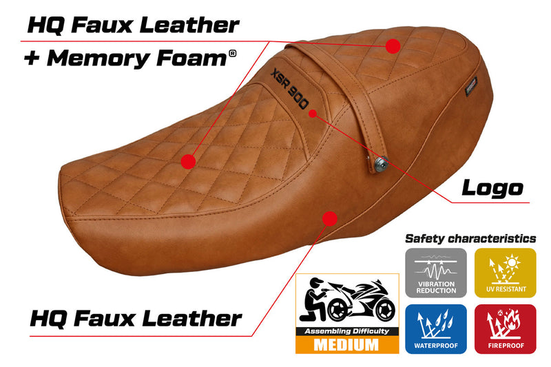 Yamaha XSR 900 2022-2024 Seat Cover Tappezzeria Italia Comfort in Vintage Brown