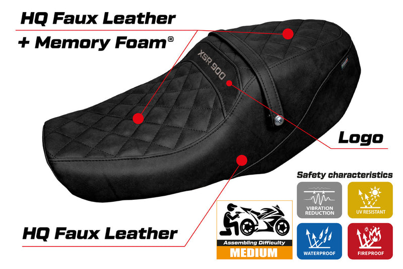 Yamaha XSR 900 2022-2024 Seat Cover Tappezzeria Italia Comfort in Vintage Black