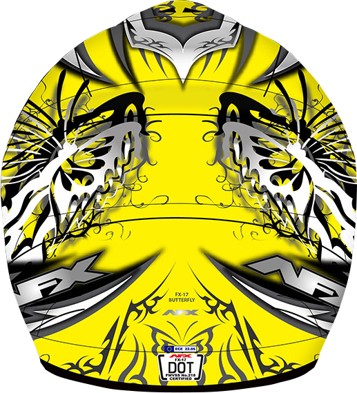 AFX FX-17 Motorcycle Helmet - Butterfly - Matte Yellow - Medium 0110-7133