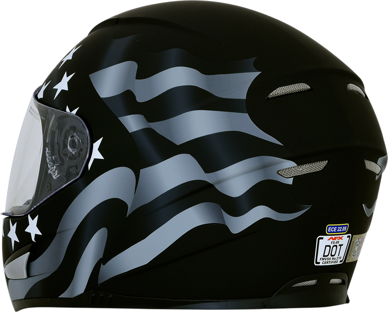 AFX FX-99 Motorcycle Helmet - Flag - Stealth - Small 0101-11356