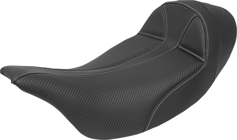 SADDLEMEN Dominator Solo Seat - Extended Reach - Stitched - Black w/ Gray Stitching - FL '08-'23 808-07B-0042EXT