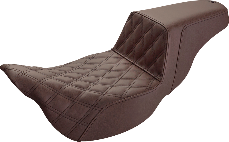 SADDLEMEN Step-Up Seat - Extended Reach - Front Lattice Stitch - Brown - FL '08-'23 808-07B-172BREX