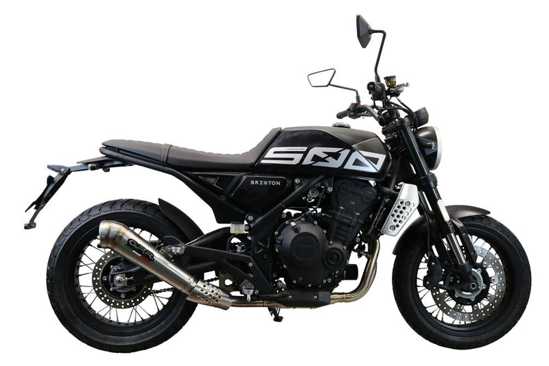 GPR Exhaust for Brixton Crossfire 500 X 2020-2021, Powercone Evo, Slip-on Exhaust Including Removable DB Killer and Link Pipe