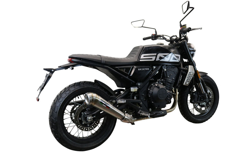 GPR Exhaust for Brixton Crossfire 500 X 2020-2021, Powercone Evo, Slip-on Exhaust Including Removable DB Killer and Link Pipe
