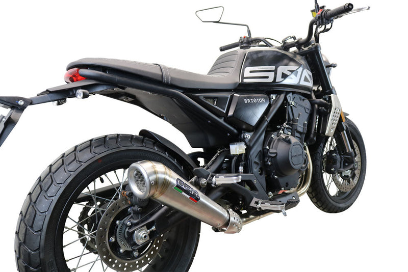 GPR Exhaust for Brixton Crossfire 500 X 2022-2023, Powercone Evo, Slip-on Exhaust Including Removable DB Killer and Link Pipe
