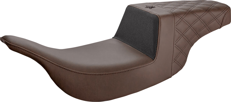 SADDLEMEN Unknown Industries Seat - Front Carbon Fiber/Black Gripper Lumbar/Rear Lattice Stitch - FL UN97-07-173BR